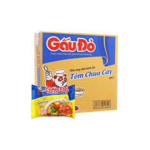 Mì Gấu đỏ Tôm chua cay gói 65g Thùng 30 gói